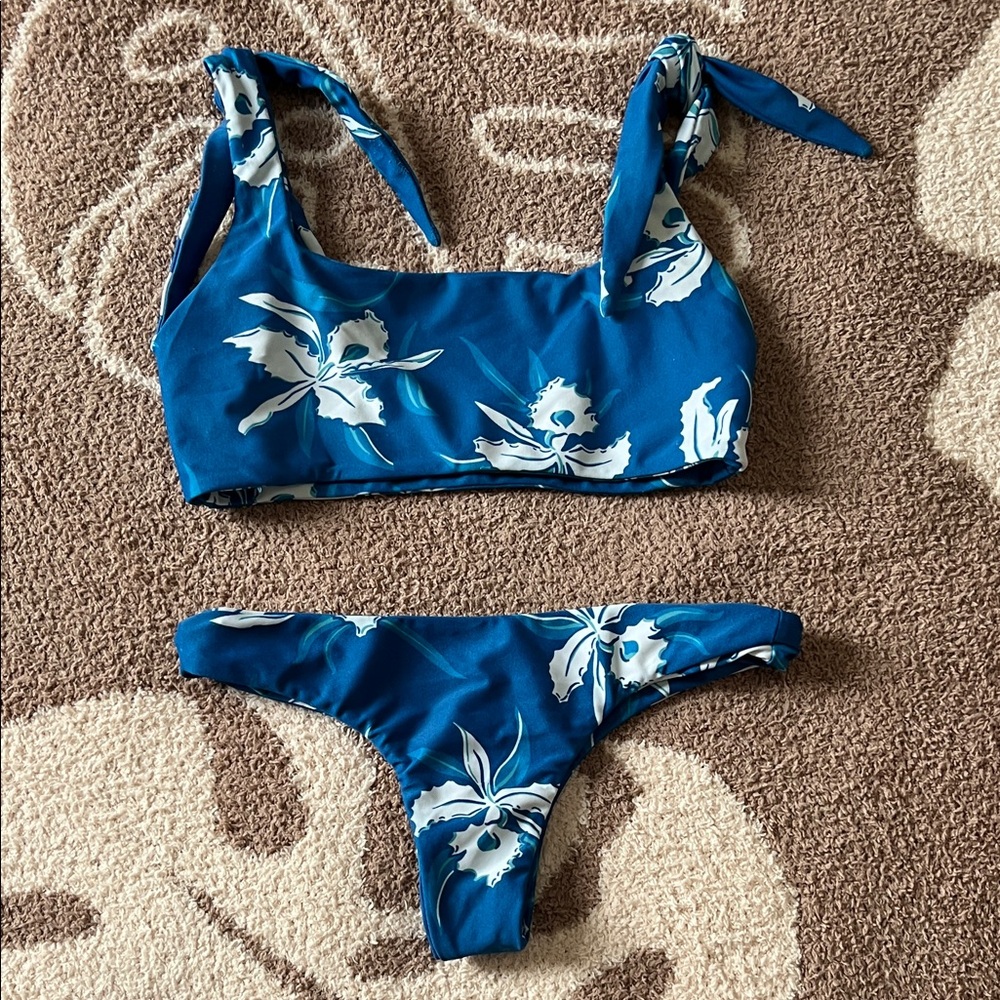 Mikoh Blue Floral Swim Set